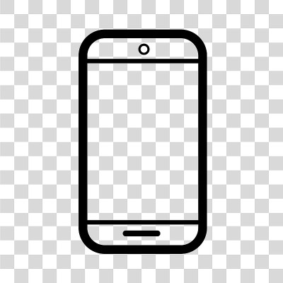 Vector Outline and Silhouette Icon, Smartphone, at