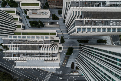 上海商业区鸟瞰图