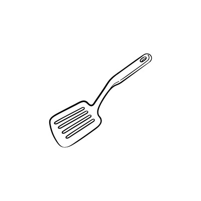 Kitchen spatula hand drawn sketch icon
