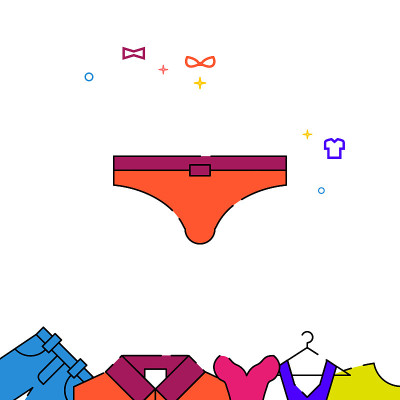 男士泳裤填充线条图标，服装简单插图