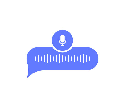 语音信息气泡图标与声波和麦克风。声音传递信件。现代平面风格矢量插图