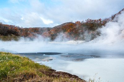 日本北海道登别的大浆沼湖