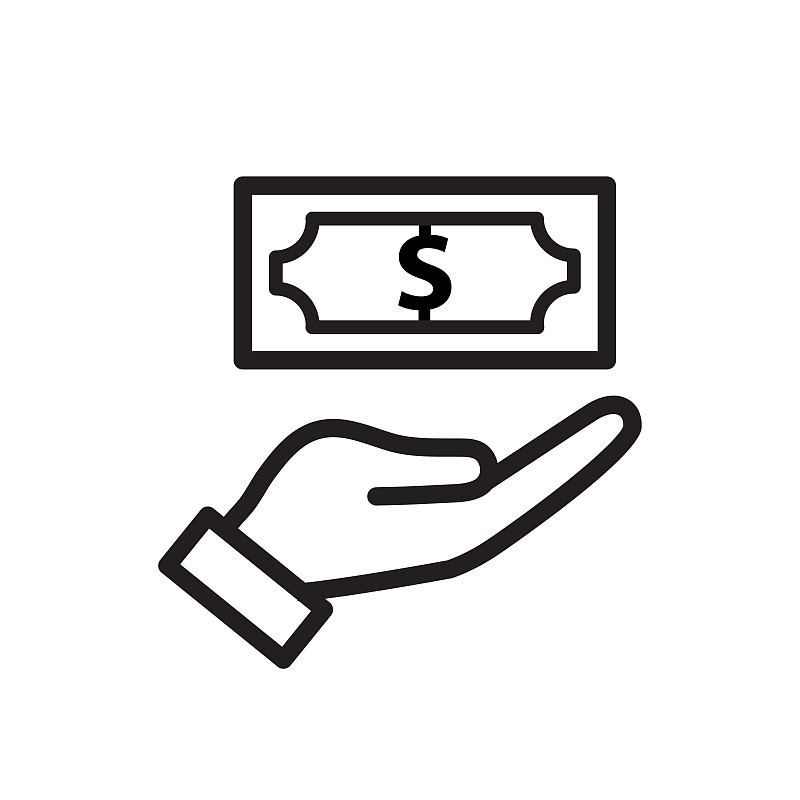 手握金钱图标矢量模板