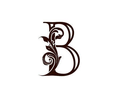 豪华棕色B字母图标设计。