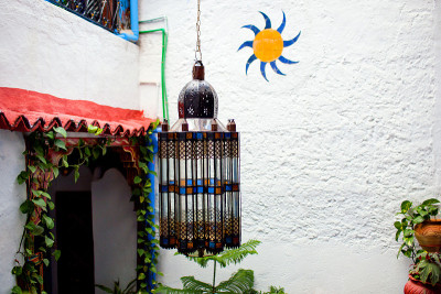 摩洛哥Chefchaouen medina的传统室内