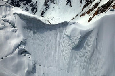 雪山和冰川的景观