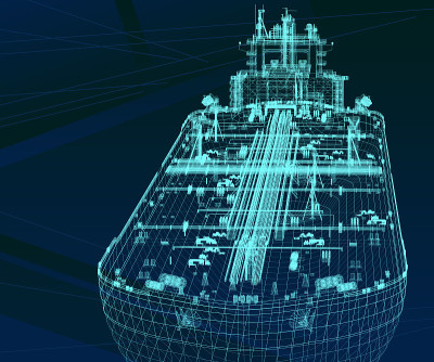 油轮方案。3 d渲染。