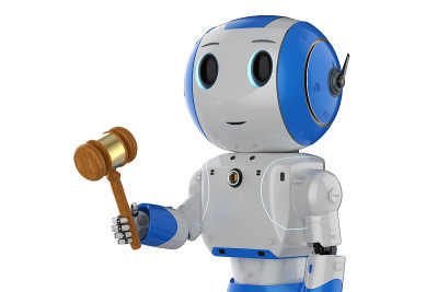 手持木槌裁判的迷你机器人