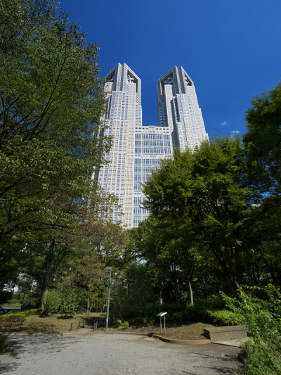 从新宿中央公园看东京都政府大楼