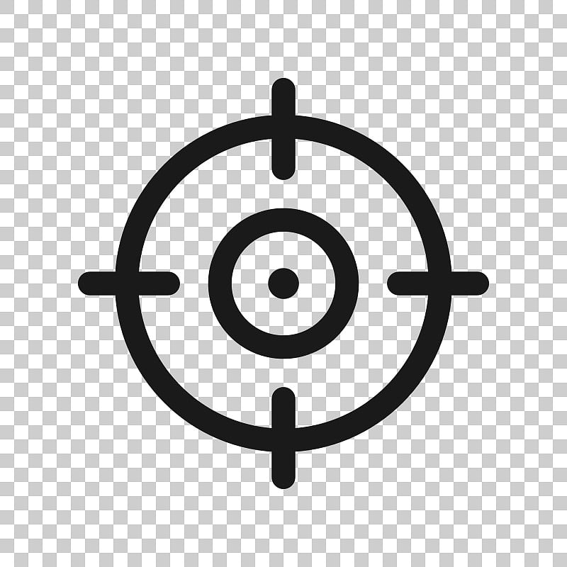 Shooting target vector icon in transparent style. 