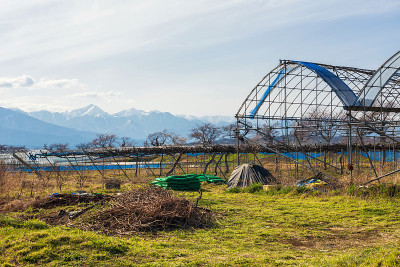 位于松本阿尔卑斯山脉中部的农场山谷