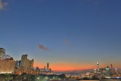 秋天的香港日落景观