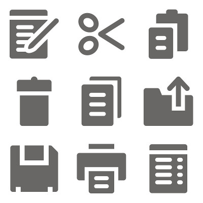 文档网页图标，灰色固体系列
