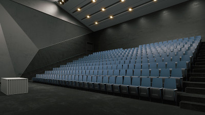 现代演讲厅。3d渲染