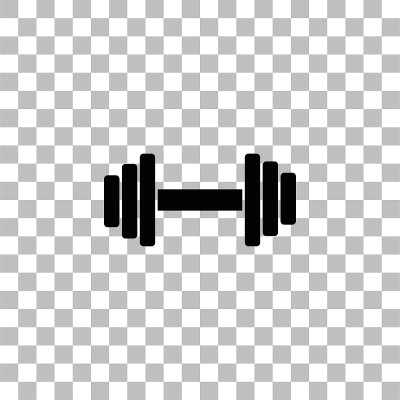 Barbell icon flat