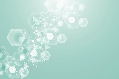 科学网络格局，连接线与点。技术六边形结构或分子连接元件。