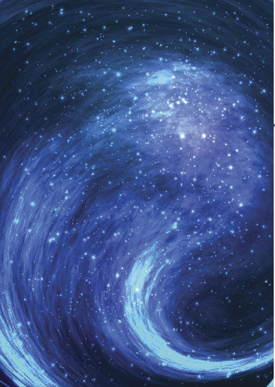 色彩丰富的空间背景与星云，恒星尘埃，明亮的光。向量