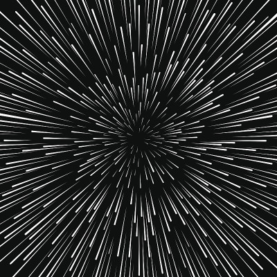 速度扭曲矢量背景。辐射超空间星球大战变焦效果