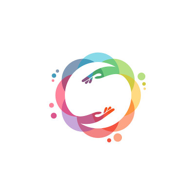 Colorful People Care logo vector, Health Care logo