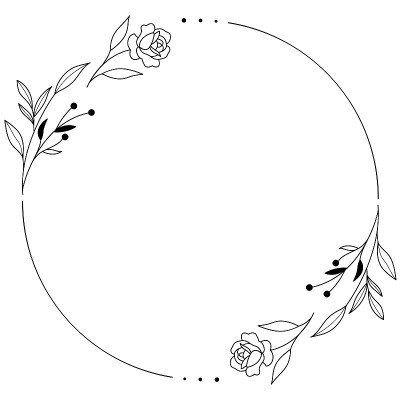 花环枝手绘风格。