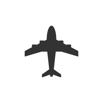 Plane glyph icon or aviation concept