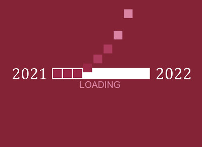 新年明信片。从2021年到2022年。加载