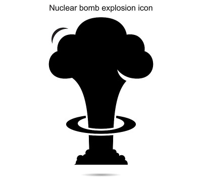 原子弹爆炸图标设计矢量插图图形的背景