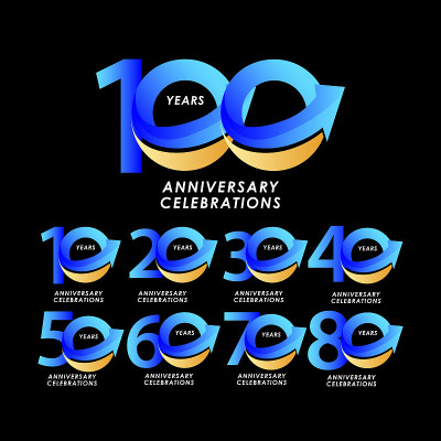 100周年庆典数字矢量模板设计插图