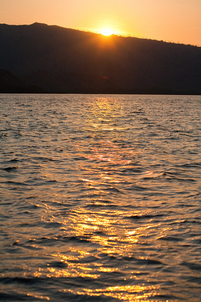 日落在海洋