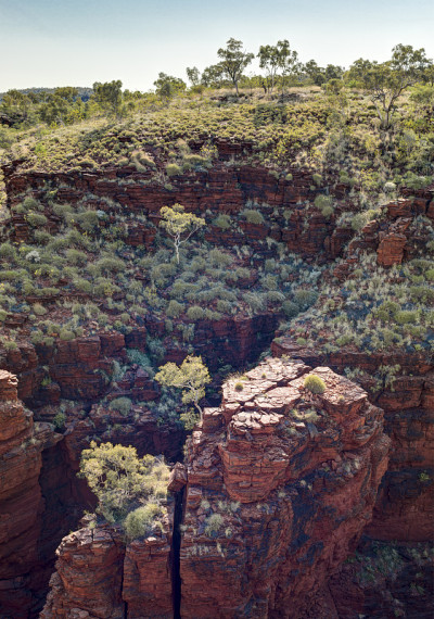 Karijini Weano峡谷Oxer瞭望台澳大利亚西部皮尔巴拉内陆