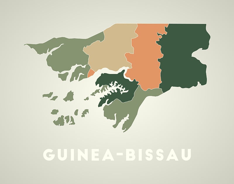 Guinea-Bissau poster in retro style.