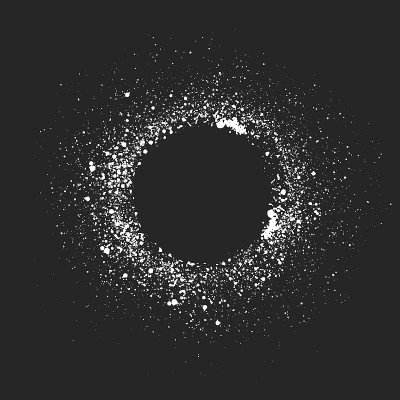 涂鸦画框架。Grunge圆形喷绘文字横幅。向量孤立的插图。手绘喷枪墨水点背景。