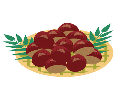 秋栗插图材料