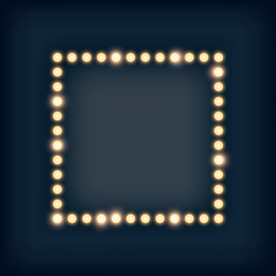 Marquee灯在方形框架插图