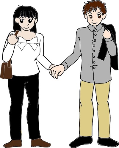 情侣手牵着手
