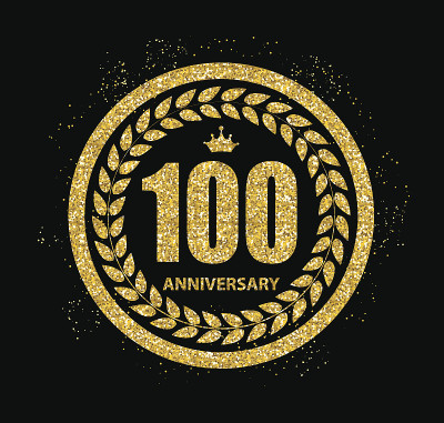 模板100周年矢量插图