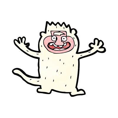 卡通白色的猴子