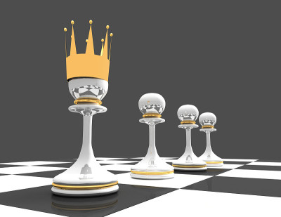 领导的概念。国际象棋棋子。