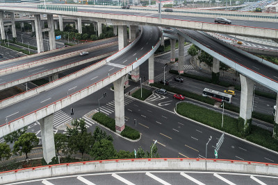 城市公路、立交桥鸟瞰图