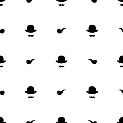 Seamless pattern with gentleman on white backgroun