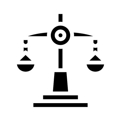 法律课，字形，图标，矢量插图