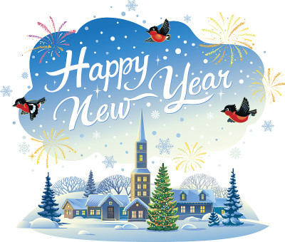 冬季新年景观。
