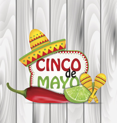 节日问候背景为Cinco De Mayo