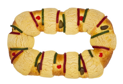 美味的rosca de reyes墨西哥传统。