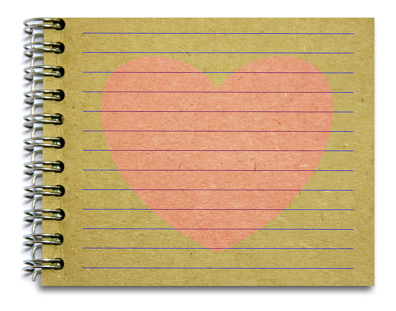 old notepad pink heart