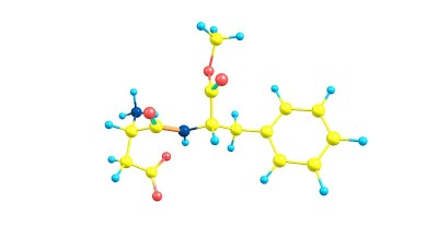 阿斯巴甜分子结构孤立于白色