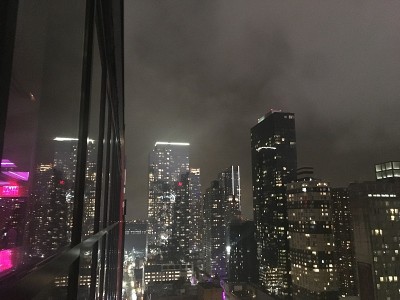 纽约曼哈顿摩天大楼的夜晚。