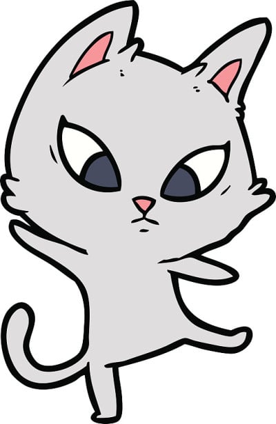 困惑的卡通猫