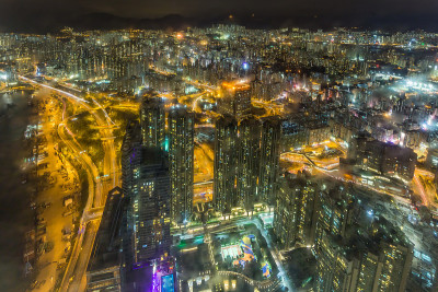 香港国际商会sky100f的九龙夜景