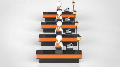 超市收银台前端3d效果图